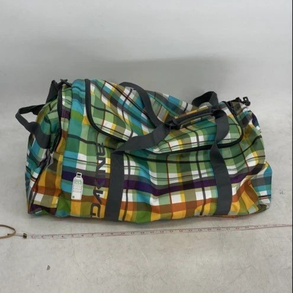 DAKINE Colorful Plaid Travel Duffel Bag - Green Multi